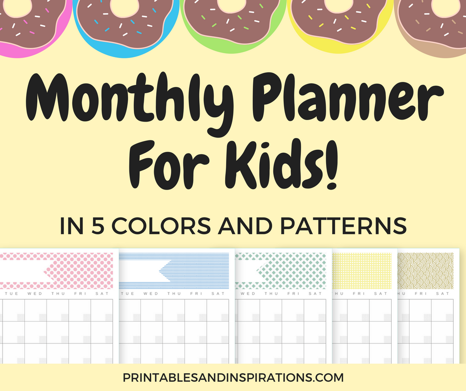 free printable monthly planner for kids printables and inspirations