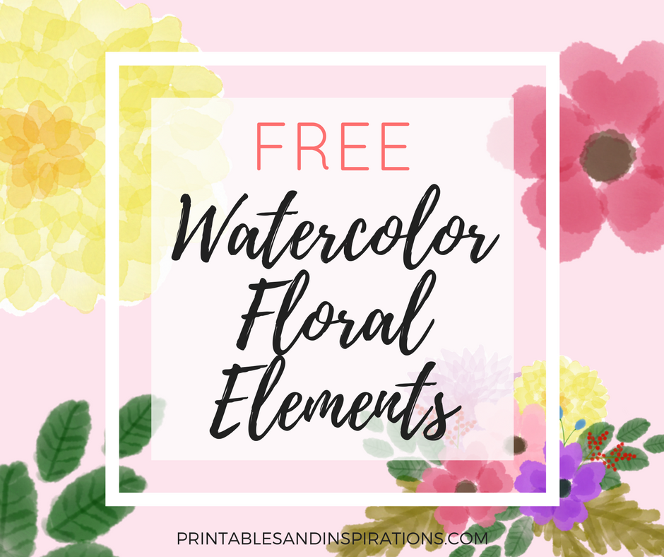 watercolor flowers, floral elements, graphics, freebies, design elements