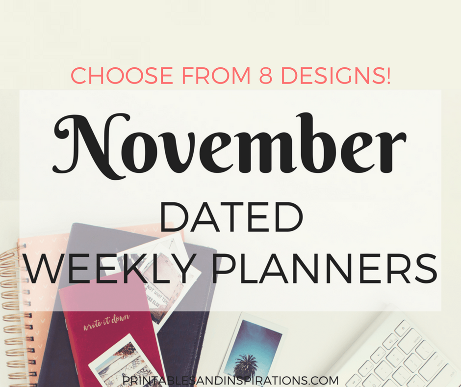 FREE PRINTABLE NOVEMBER WEEKLY PLANNER, DATED NOVEMBER 2017 PLANNER, WITH HABIT TRACKER, FLORAL AND SIMPLE