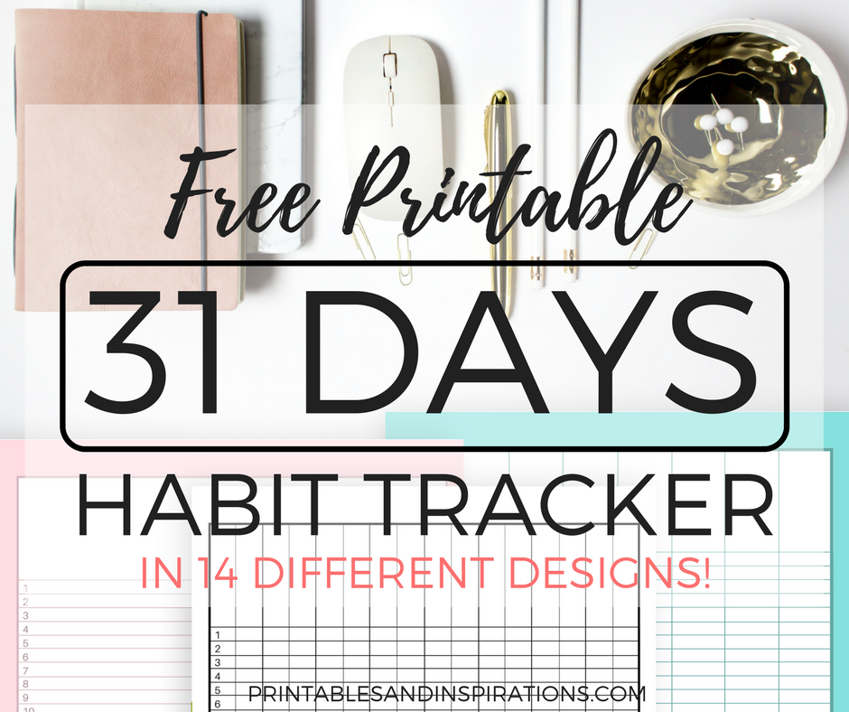 free printable habit tracker, monthly tracker, use as an expense tracker, add to your budget binder or teacher binder, daily checklist