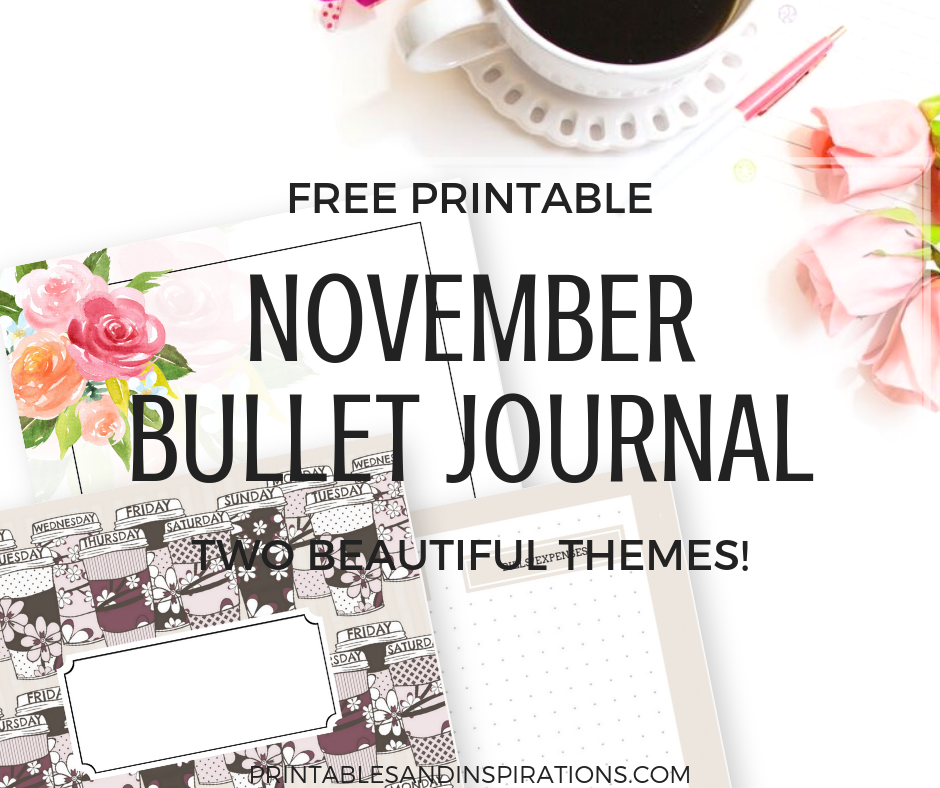 November bullet journal | Coffee themed planner | free printable planner | bujo | bullet journal layout | bullet journal weekly spread | planner printables