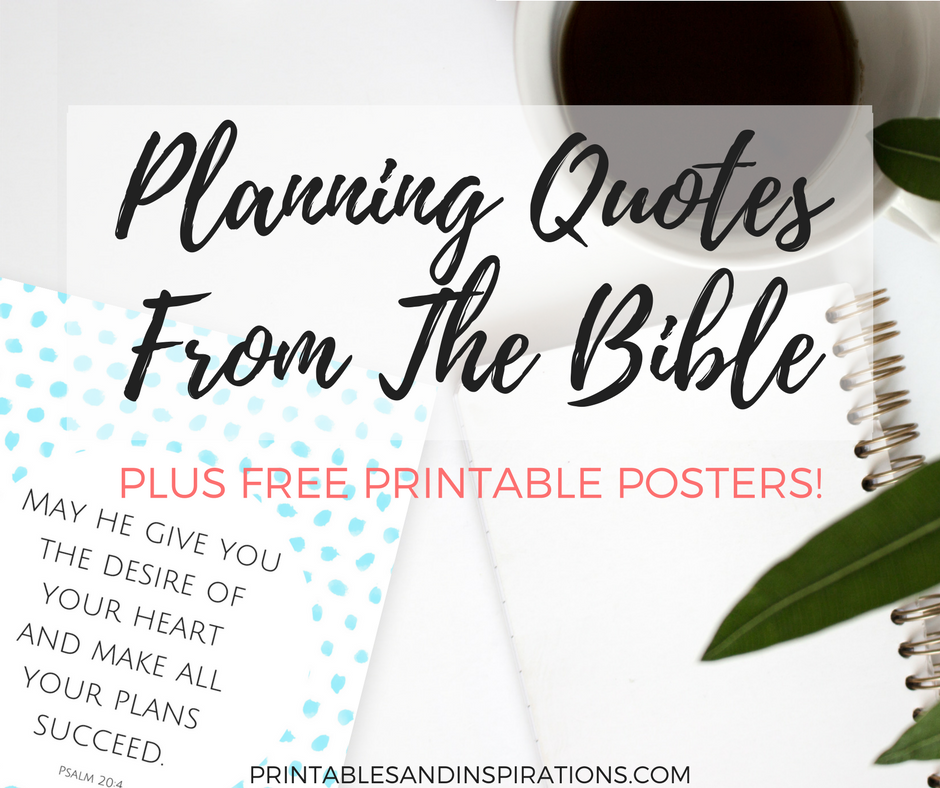 planning quotes or inspirational Bible verses for planning calendar or weekly planner