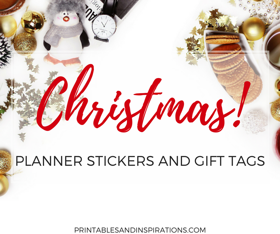 Free Printable Christmas planner stickers | planner printables | Christmas gift tags