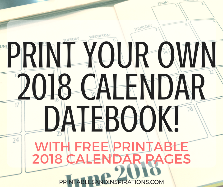 free printable 2018 monthly planner pages