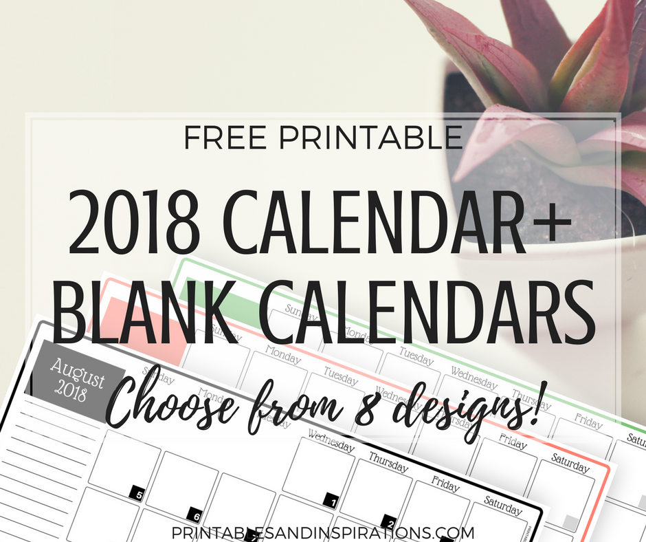 printable budget calendar 2018