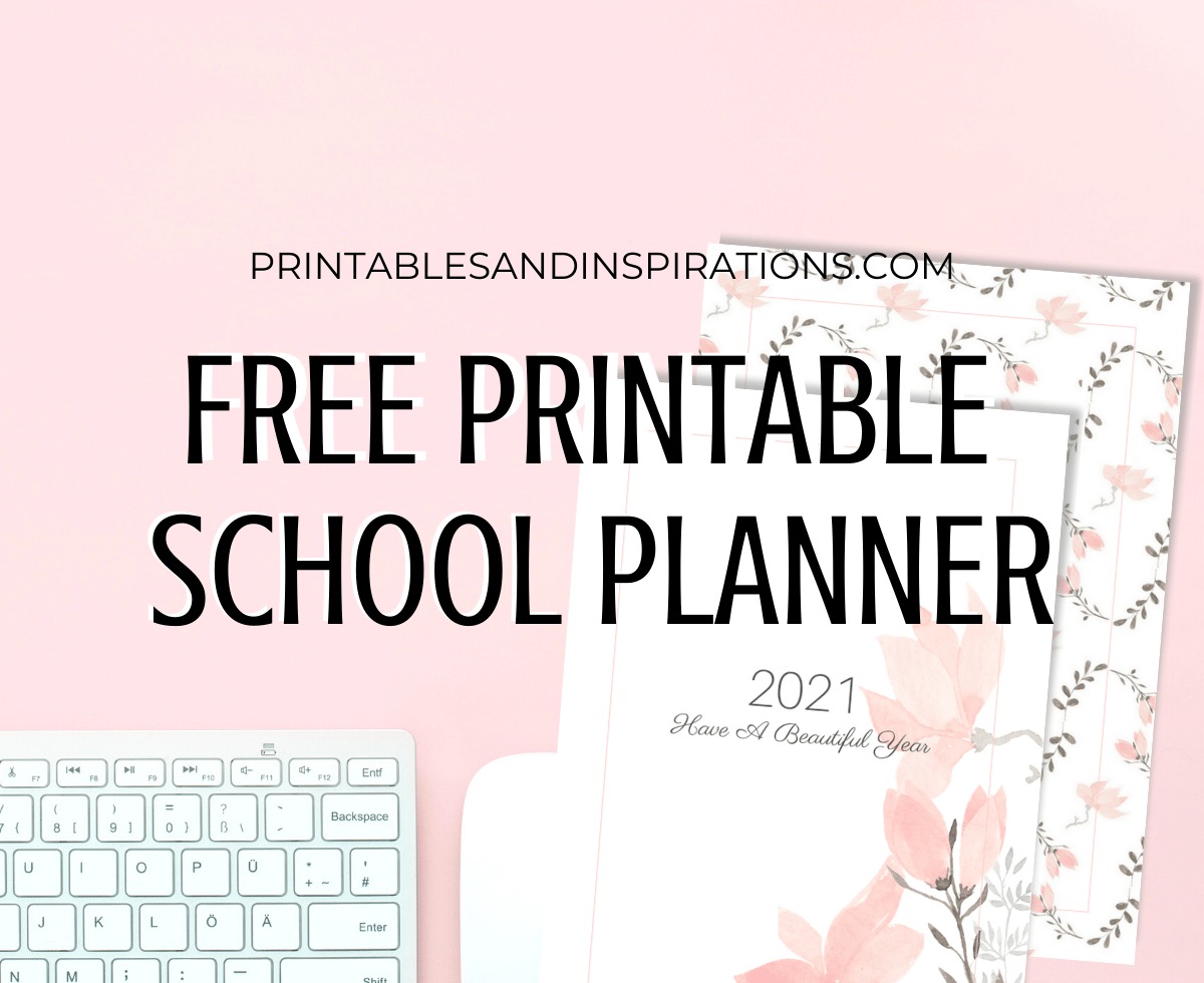 Free Printable 2022 2023 Planner For School Or Work! A4 or A5 planner with 2022 2023 monthly calendar and more school planner pages. Free download now! #freeprintable #printableplanner #printablesandinspirations #backtoschool