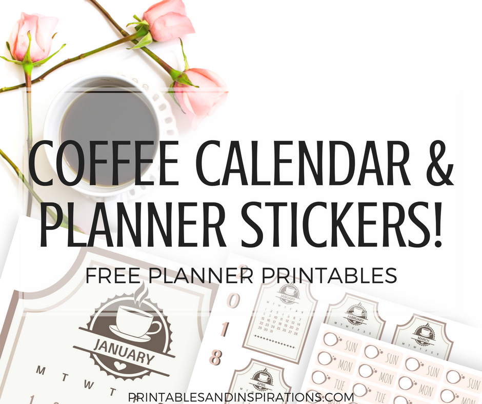 Coffee Shop Printable Calendar And Weekly Planner Stickers Printables