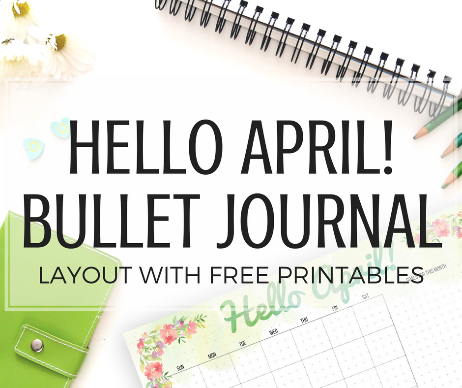Free Printable Bullet Journal For April! April bullet journal layout, monthly theme, weekly spread, dot grid paper, and habit tracker. #bulletjournal #bujoideas #freeprintable #printableplanner #printablesandinspirations
