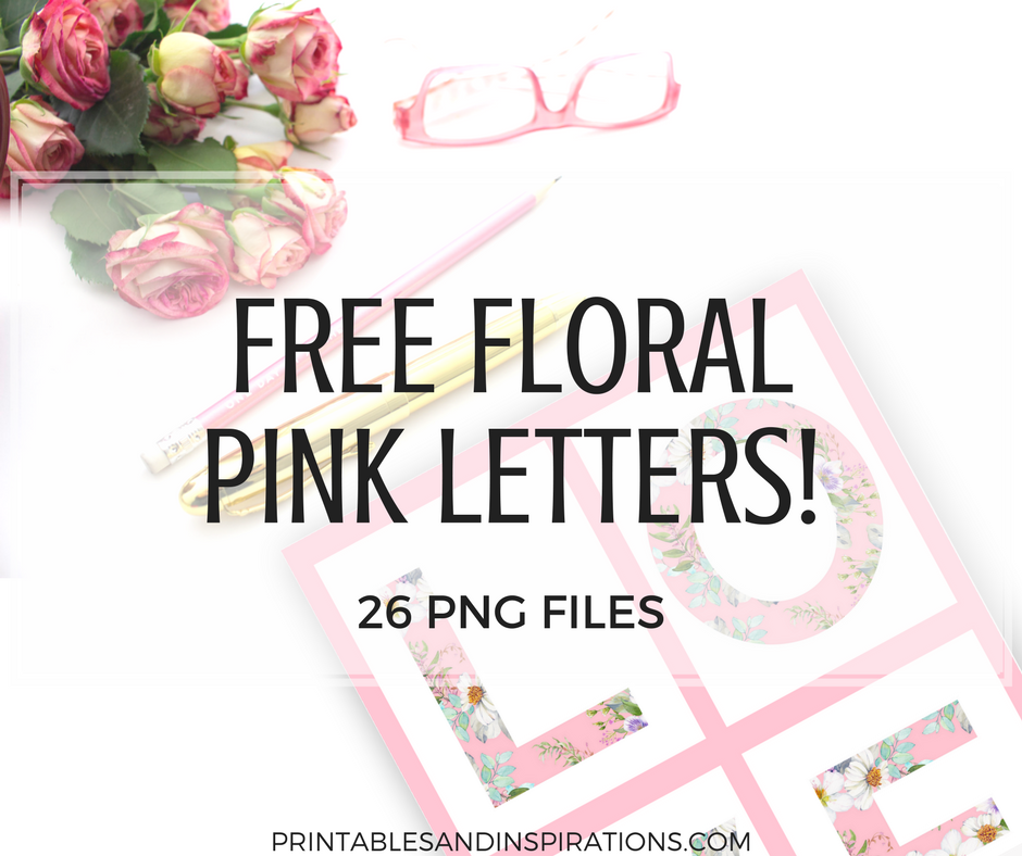 Free Printable Floral Letters #freeprintable #printablesandinspirations #floral #pink