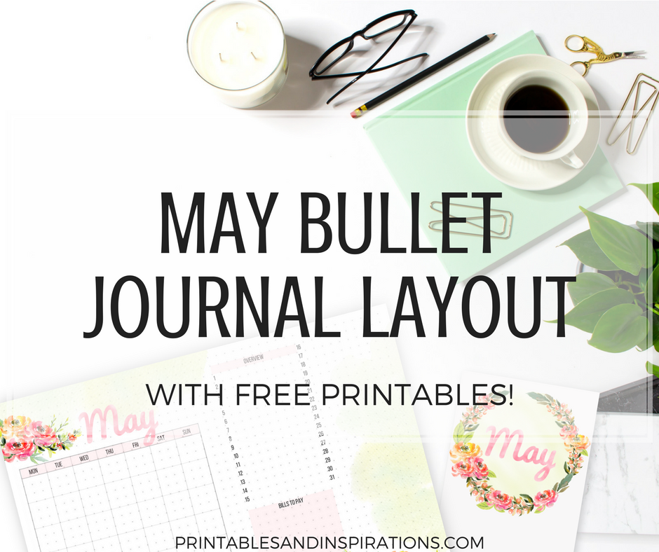 May bullet journal monthly setup, May bujo monthly spread, May bullet journal weekly spread, May bujo ideas, spring art