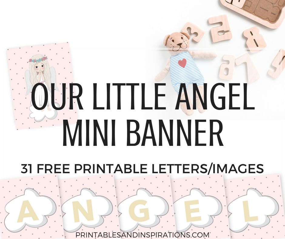 angel printable letters, DIY banner, free printable banner, mini buntings, banner design