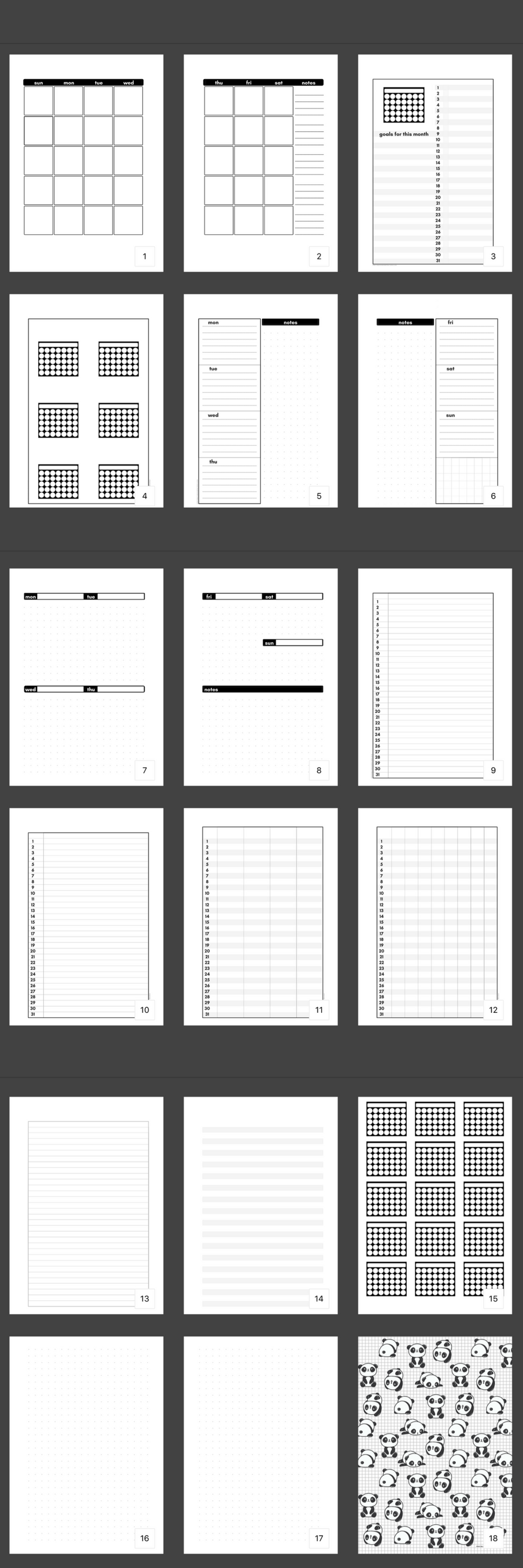 Free Bullet Journal Printables (Black And White Templates) - Printables