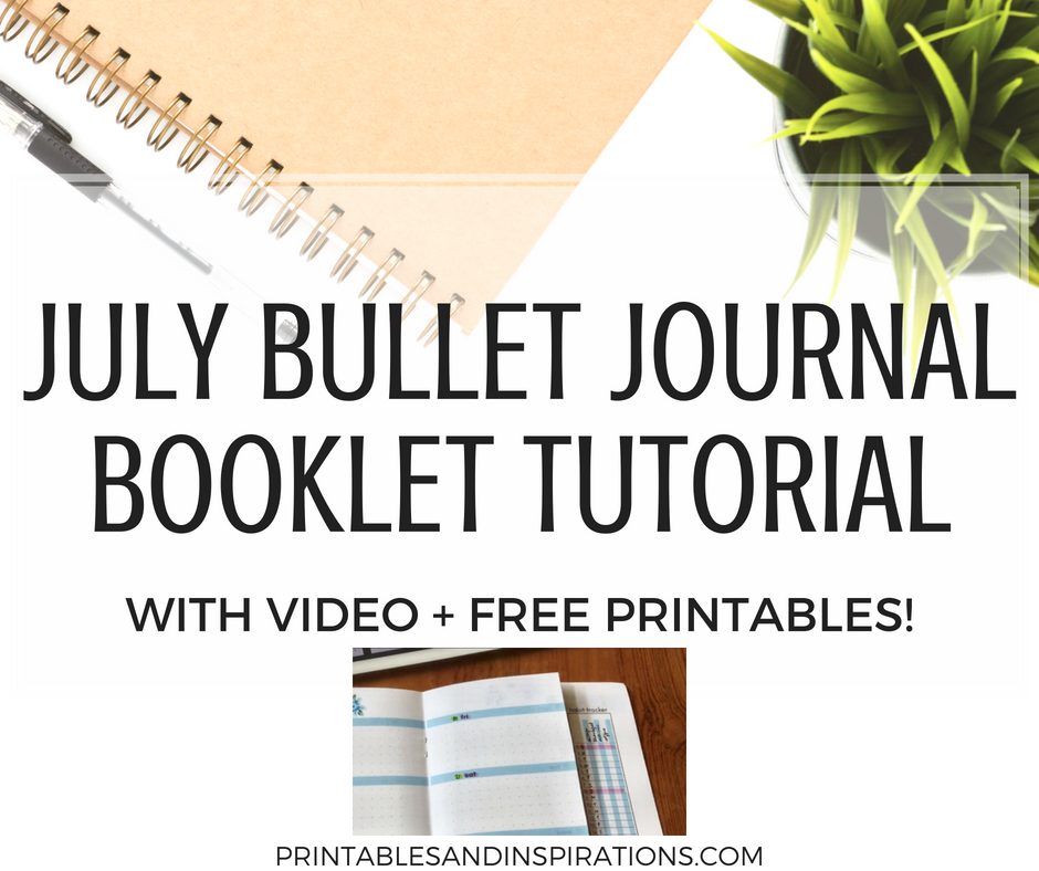 Here's my July bullet journal booklet with Dutch door. Quick tutorial how I prepared my bullet journal spreads plus the free printable that you can download. #bulletjournal