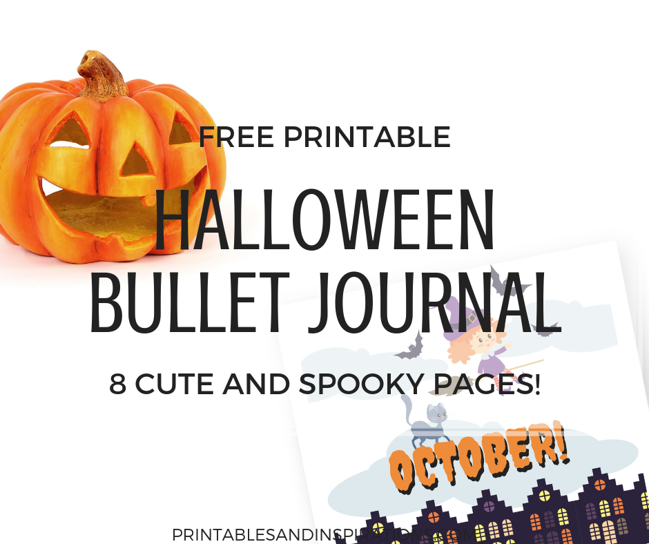 Halloween Bullet Journal Setup For October! Free printable Halloween themed planner pages for your bujo inspiration. Weekly spread, monthly spread, goals page and title page. #bulletjournal #bujoideas #freeprintable