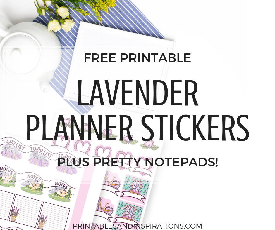 FREE Cute Lavender Planner Stickers Printable! Download your free printable planner stickers in purple, lavender and pink colors. #freeprintable #plannerstickers #printablesandinspirations