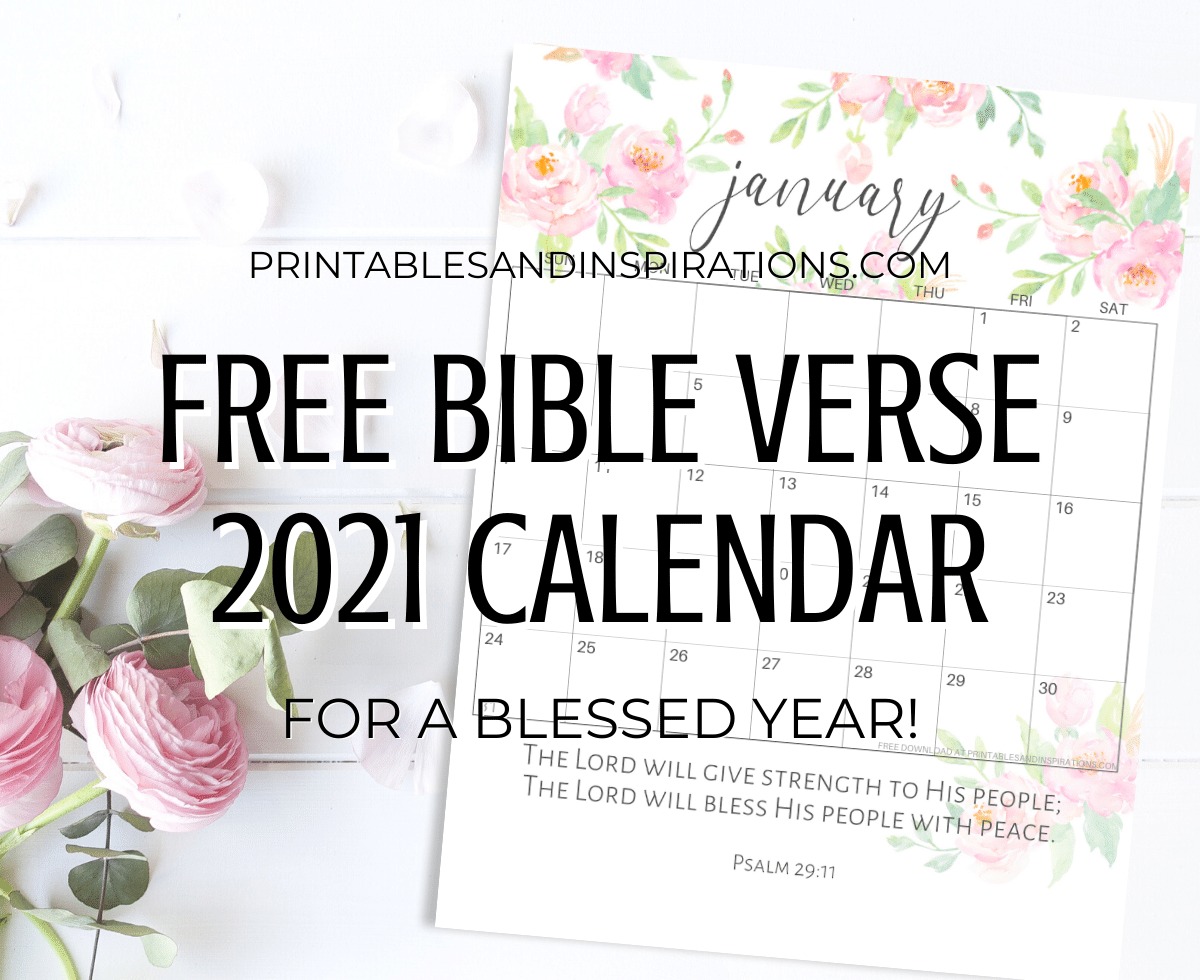 2021 Bible Verse Calendar Free Printable! - Printables and Inspirations