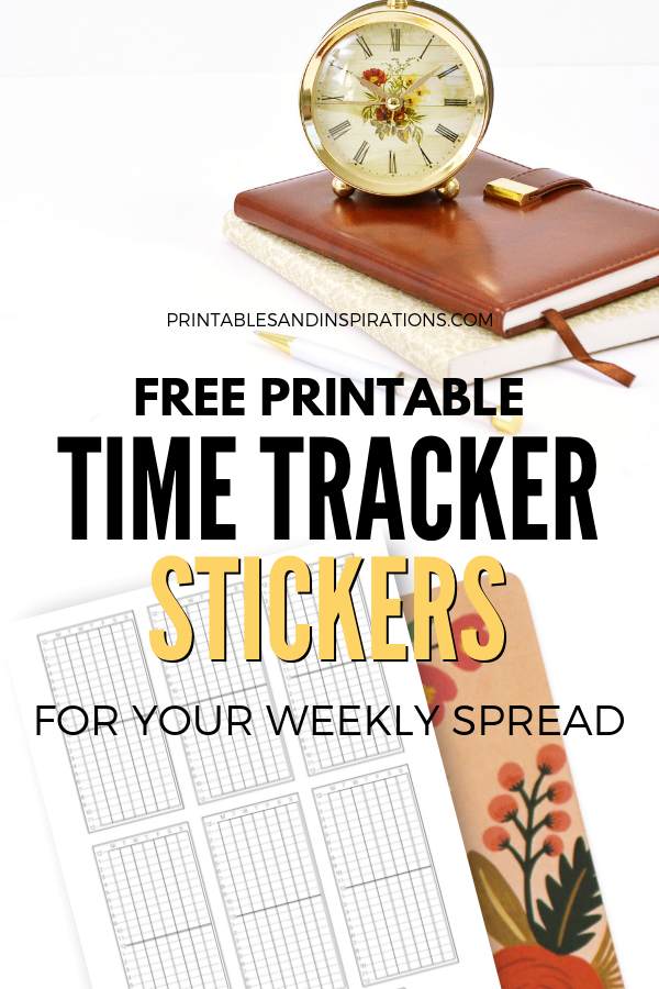 Free Printable Time Tracker For Your Bullet Journal! Printable planner stickers for your weekly spread. Use as a habit tracker, activity tracker, or sleep tracker. Free download now! #bulletjournal #bujoideas #habittracker #freeprintable #plannerstickers #printablesandinspirations
