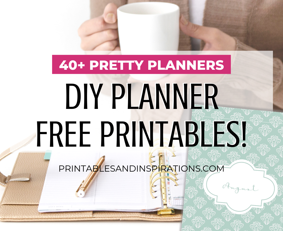 DIY Planner Printables For Any Year! Choose from 40+ pretty planner templates or planner kits. #freeprintable #diyplanner #plannerlover #printablesandinspirations