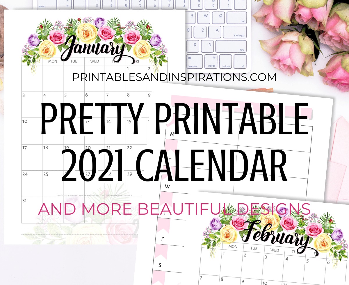 Free Printable Pretty Roses Calendar For 2021 - Printables ...