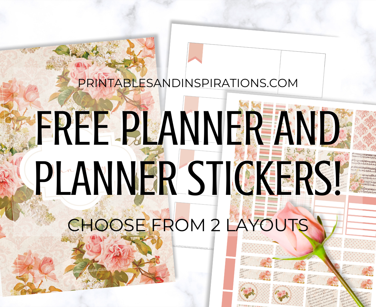 PRINTABLE- Flowers Stickers, Planner Stickers, Bullet Journal Stickers,  Scrapbook Sticker, Floral Sticker, Cute Stickers, Bullet Journal