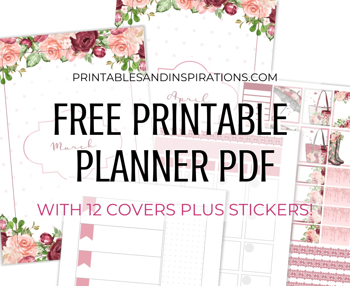 Free Monthly Printable Planner Template March 2020 - red roses bullet journal printable template with dot grid, free printable planner, bullet journal printable, printable planner stickers #freeprintable #printablesandinspirations #bulletjournal #planneraddict #plannerstickers #bujoideas #vintage