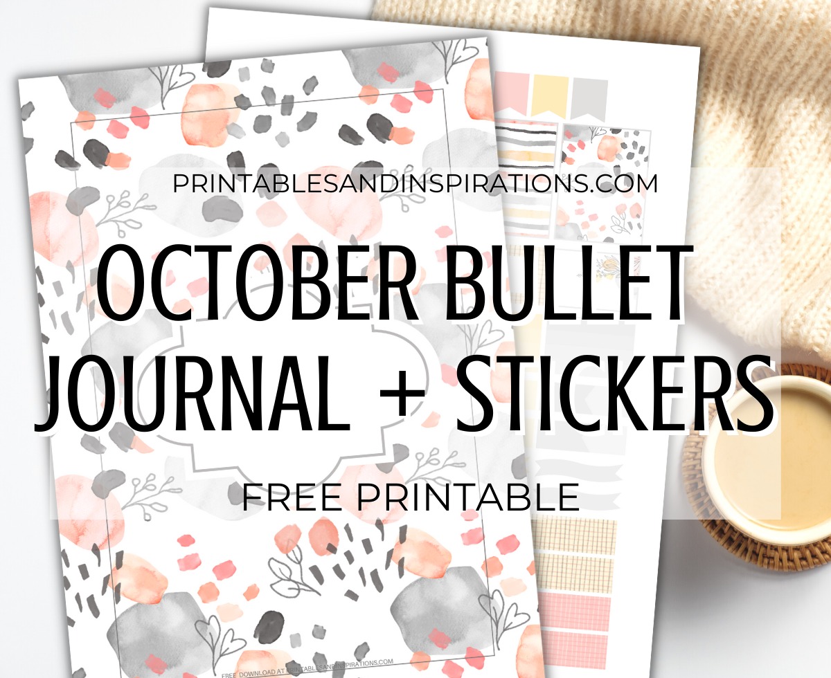 Free Printable October Bullet Journal + Planner Stickers #printablesandinspirations #bulletjournal #planneraddict #freeprintable