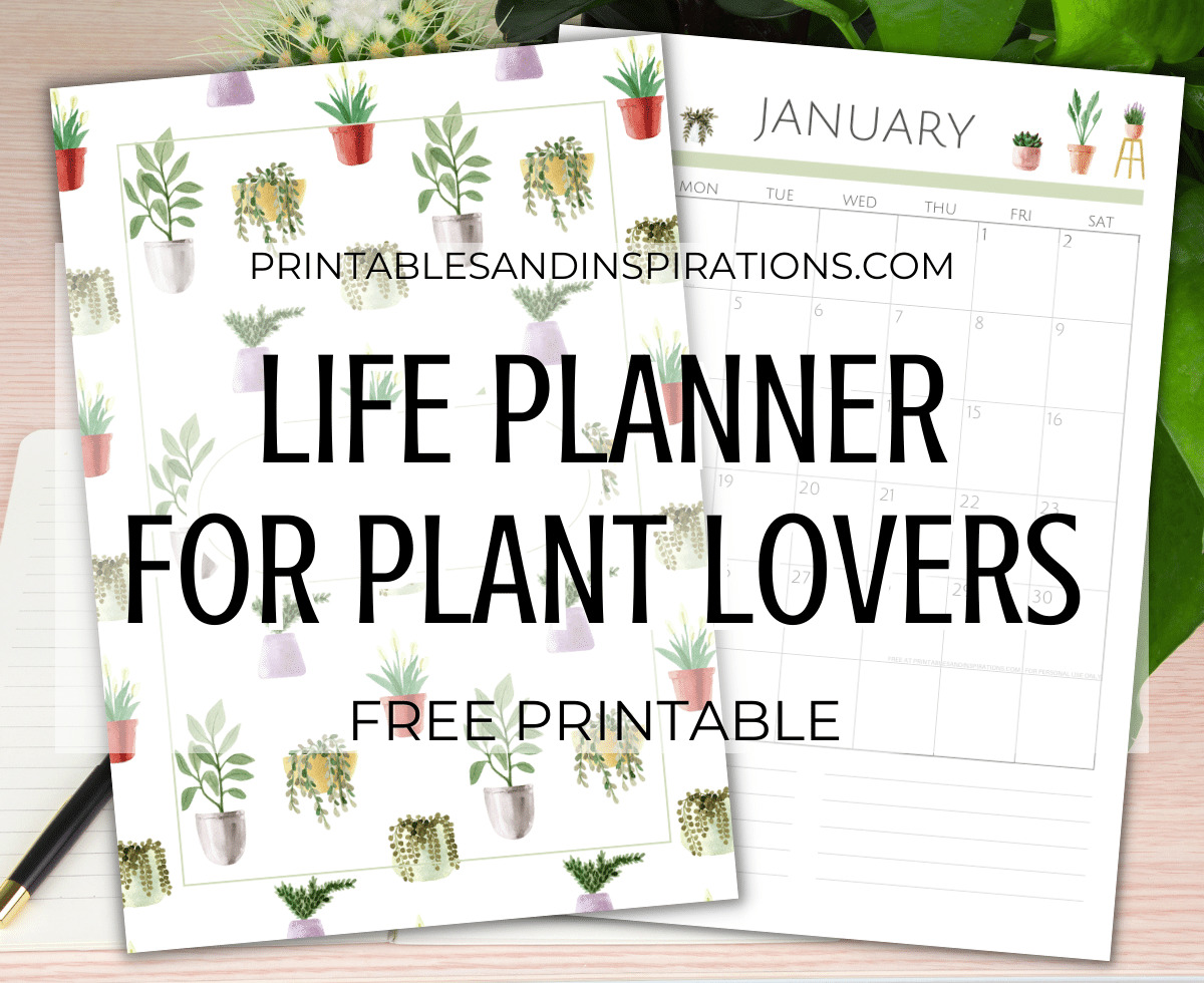 Free printable 2024 green life planner PDF for plant lovers - 2024 monthly calendar - #printablesandinspirations #freeprintable #plantlover