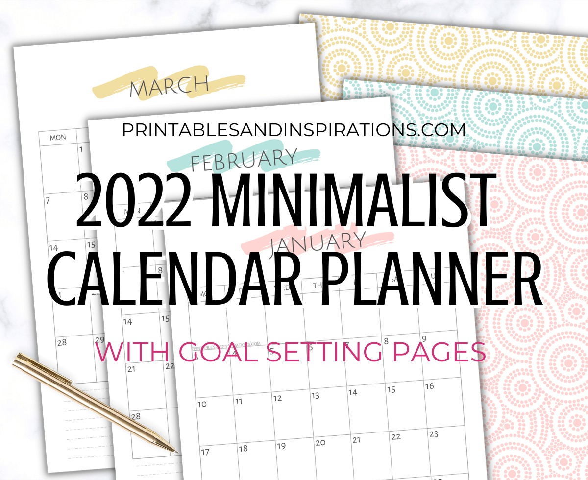 Instant downloadable monthly planner Monthly calendar inserts Journal grey minimalistic calendar Printable blank monthly planner 2022
