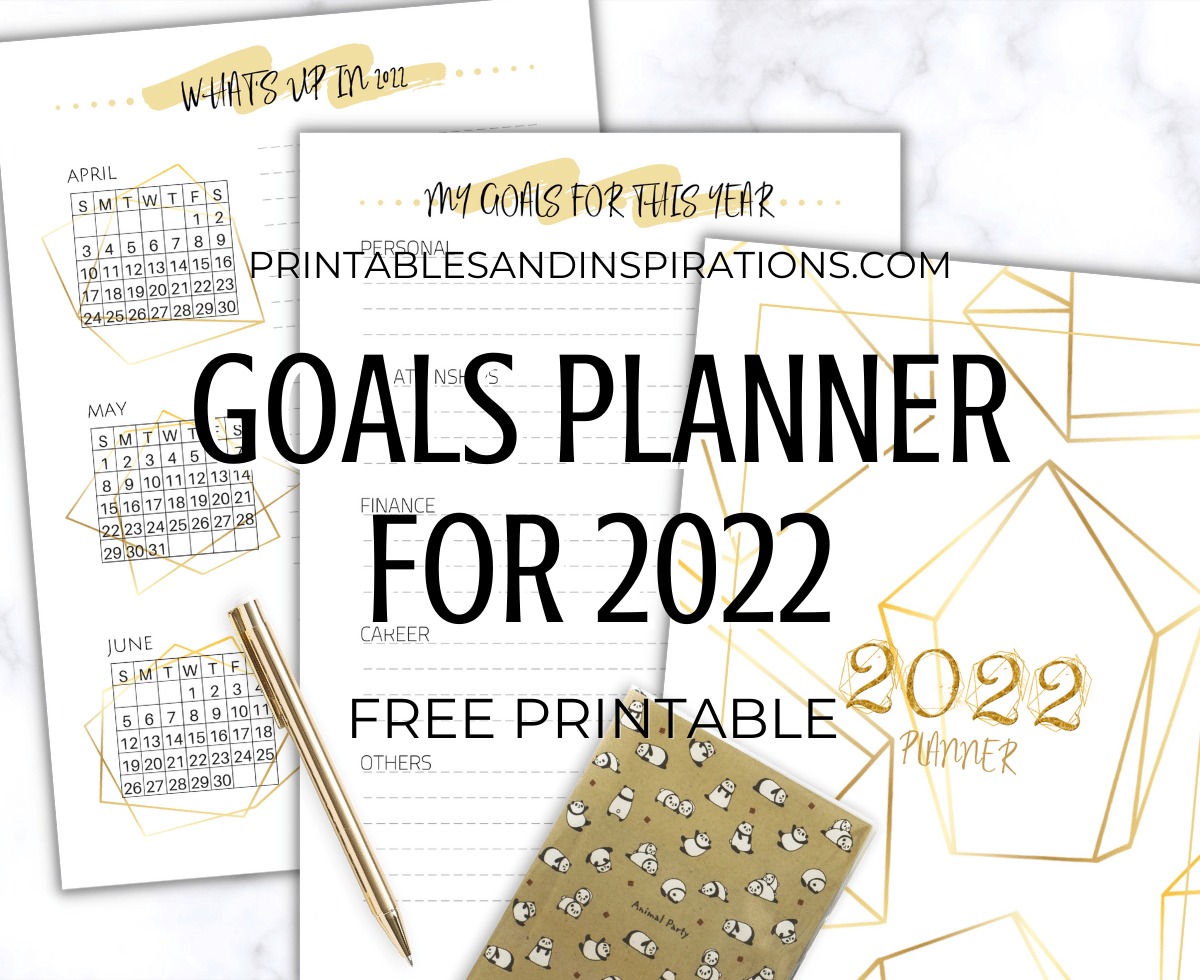 Free Printable 2022 Goal Setting Planner PDF - best goal setting journal for your DIY planner, goals planner, passion planner. #freeprintable #printablesandinspirations #goalsetting #diyplanner #planneraddict