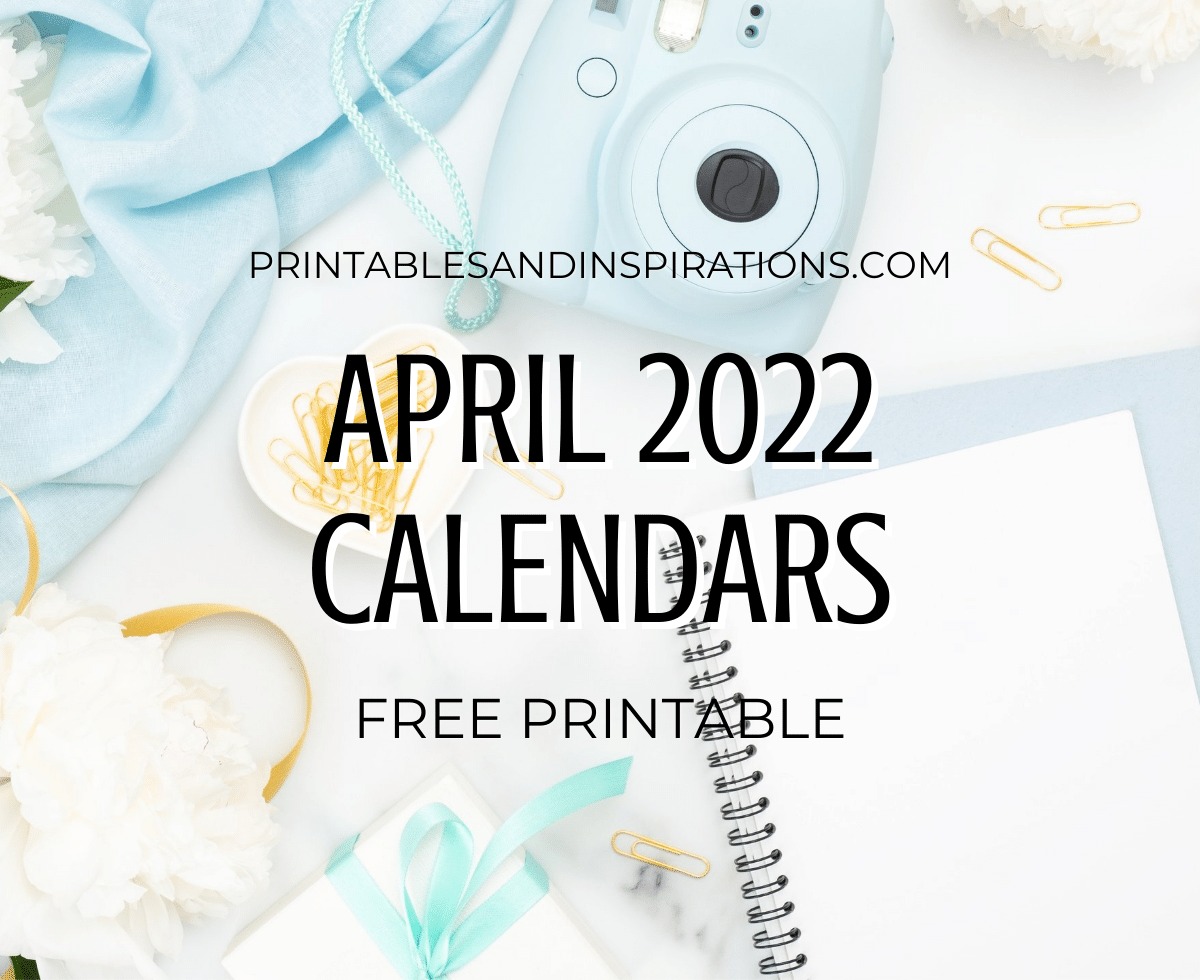 APRIL 2022 calendar free printable monthly planner - You may also download the complete 2022 calendar PDF #printablesandinspirations #freeprintable