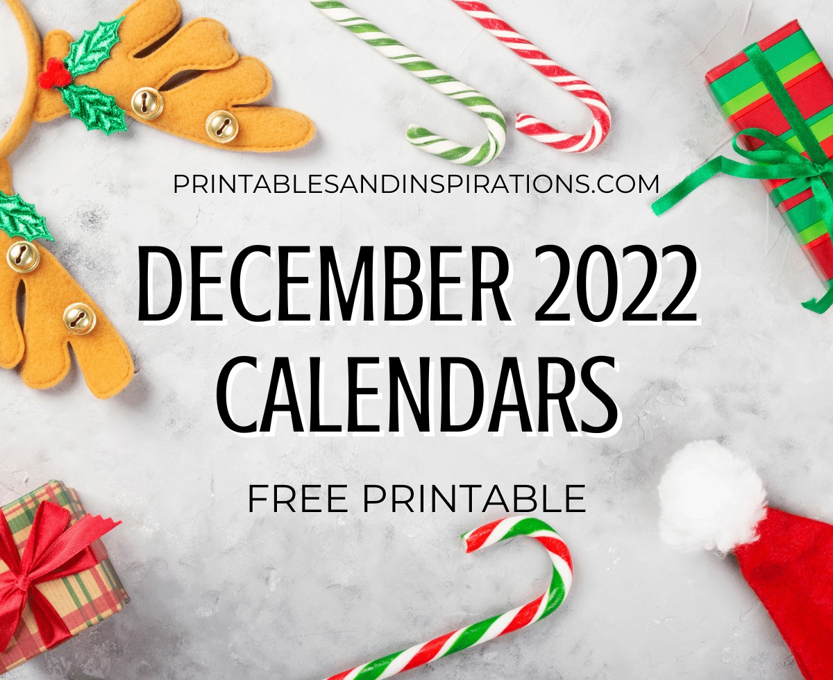 DECEMBER 2022 calendar free printable monthly planner - You may also download the complete 2022 calendar PDF #printablesandinspirations #freeprintable