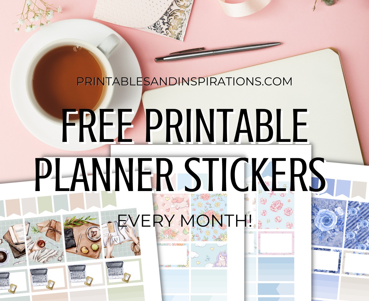 List Of Free Planner Sticker For 2022 - complete list of all the free printable planner stickers that I will use this year. #printablesandinspirations #planneraddict #bulletjournal #freeprintable