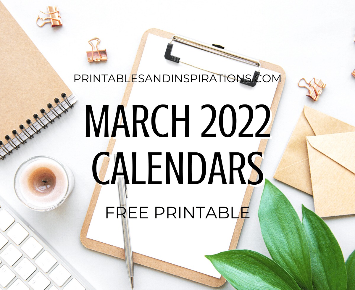 MARCH 2022 calendar free printable monthly planner - You may also download the complete 2022 calendar PDF #printablesandinspirations #freeprintable