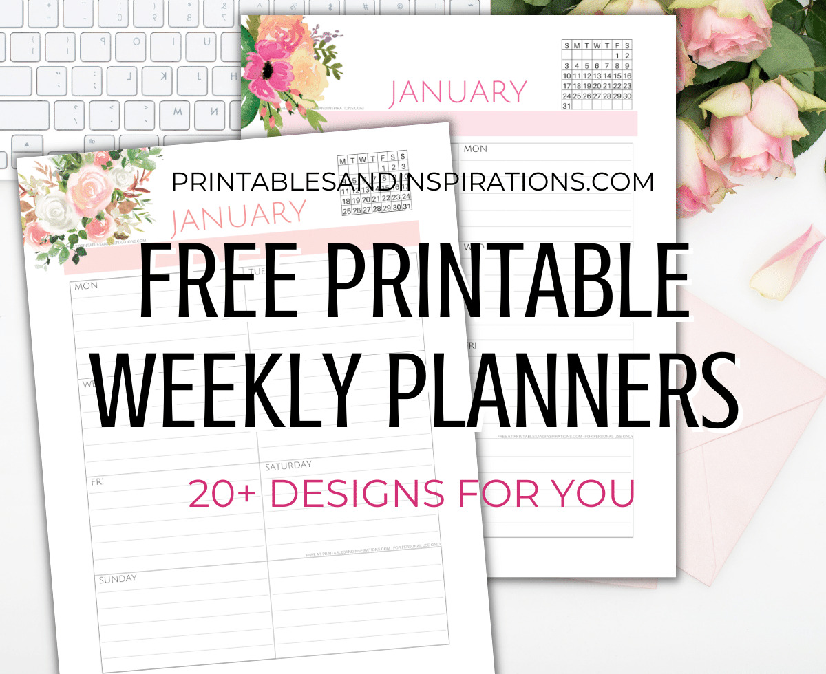 2023 Weekly Planner Free Printable PDF - Printables and Inspirations