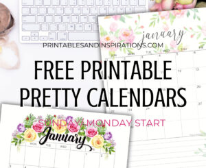 Free Printable 2024 Calendar - pretty monthly calendar for 2024 plus weekly planner. Get your downloadable pdf now! #freeprintable #printablesandinspirations