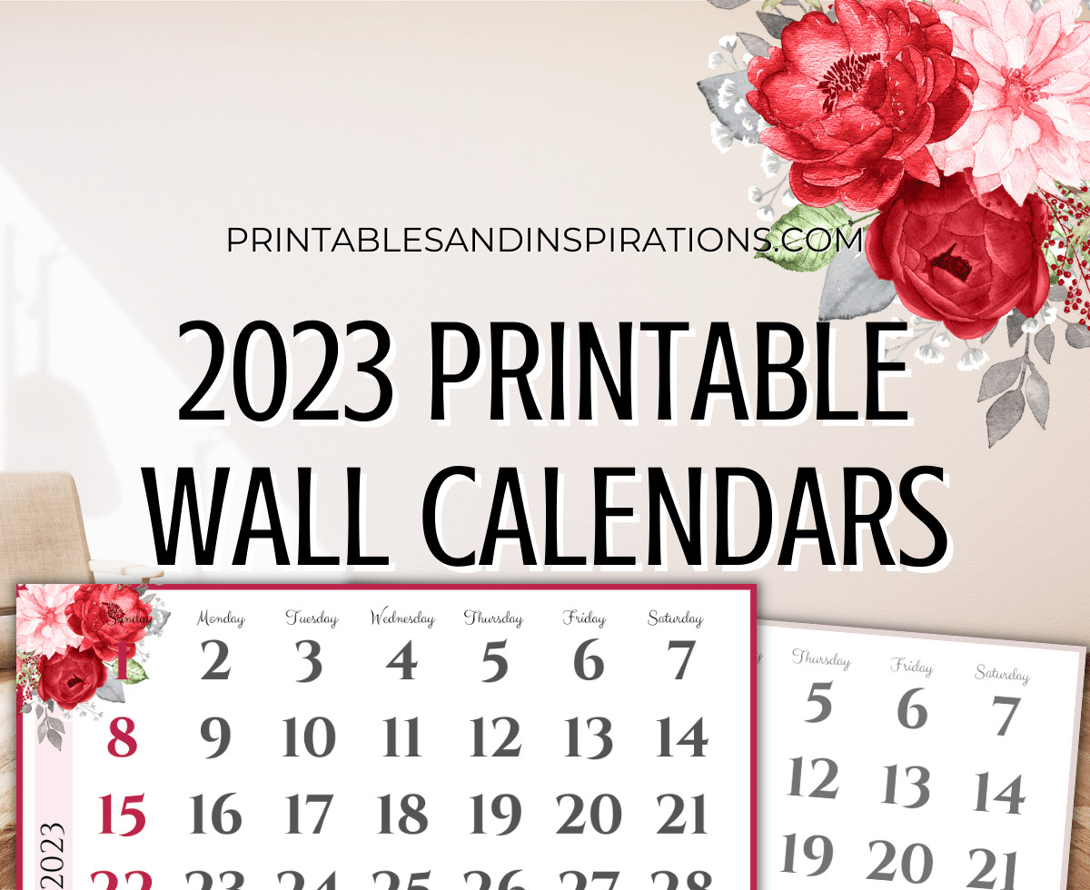 Free 2023 Wall Calendar Printable Printables and Inspirations