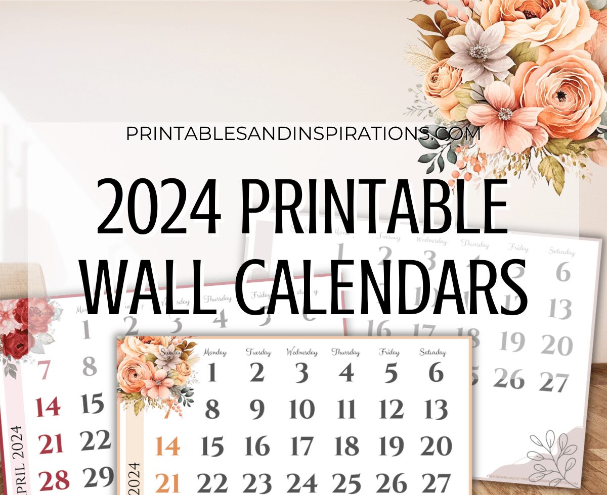 Free printable 2024 wall calendar monthly calendar #printablesandinspirations #2024calendar