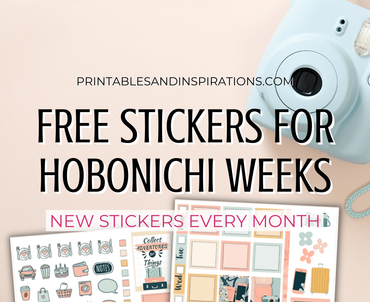 Free printable Hobonichi weeks stickers - planner stickers for Hobonichi Techo - PNG and Silhouette studio files #printablesandinspirations #hobonichi #plannerstickers