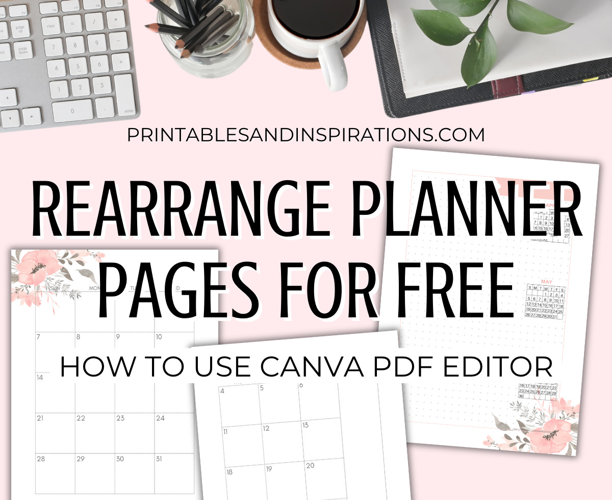 How To Organize PDF Pages In Canva - rearrange PDF planner pages for free using Canva or Canva Pro , organize planner pages #Canva