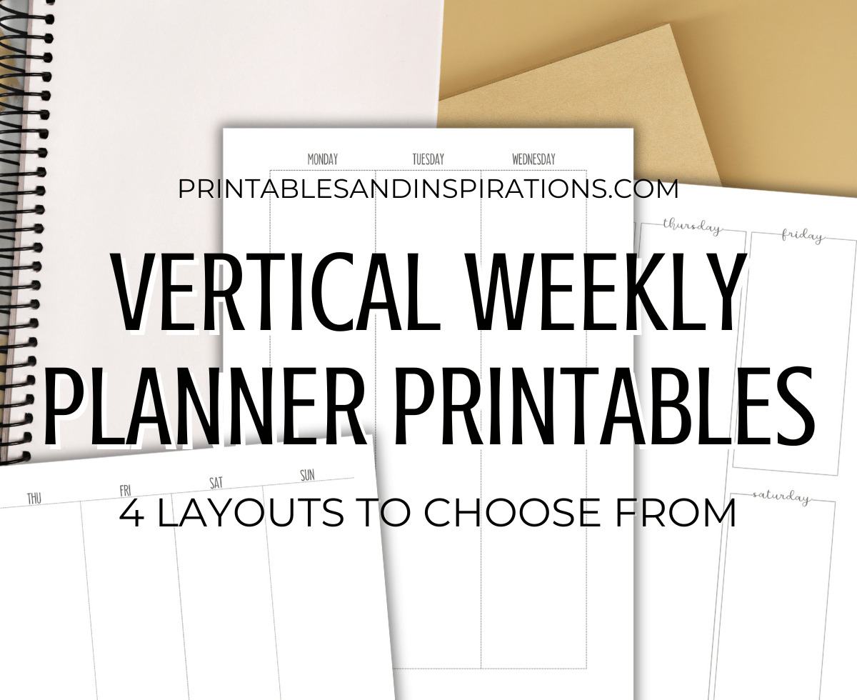 Free Printable Vertical Weekly Planner - compatible with Hobonichi cousin, Erin Condren and Happy planner stickers #printablesandinspirations #weeklyplanner #freeprintable