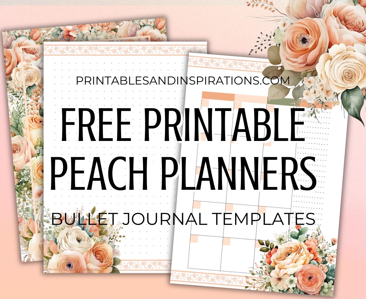 Free printable peach fuzz planner template bullet journal pages 2024 color of the year #freeprintable #bulletjournal #printablesandinspirations