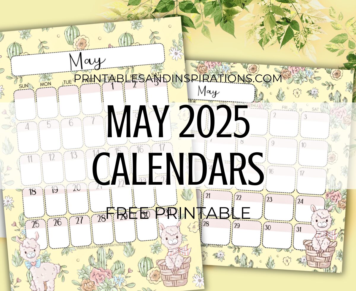 MAY 2025 calendar free printable monthly planner - You may also download the complete 2025 calendar PDF #printablesandinspirations #freeprintable