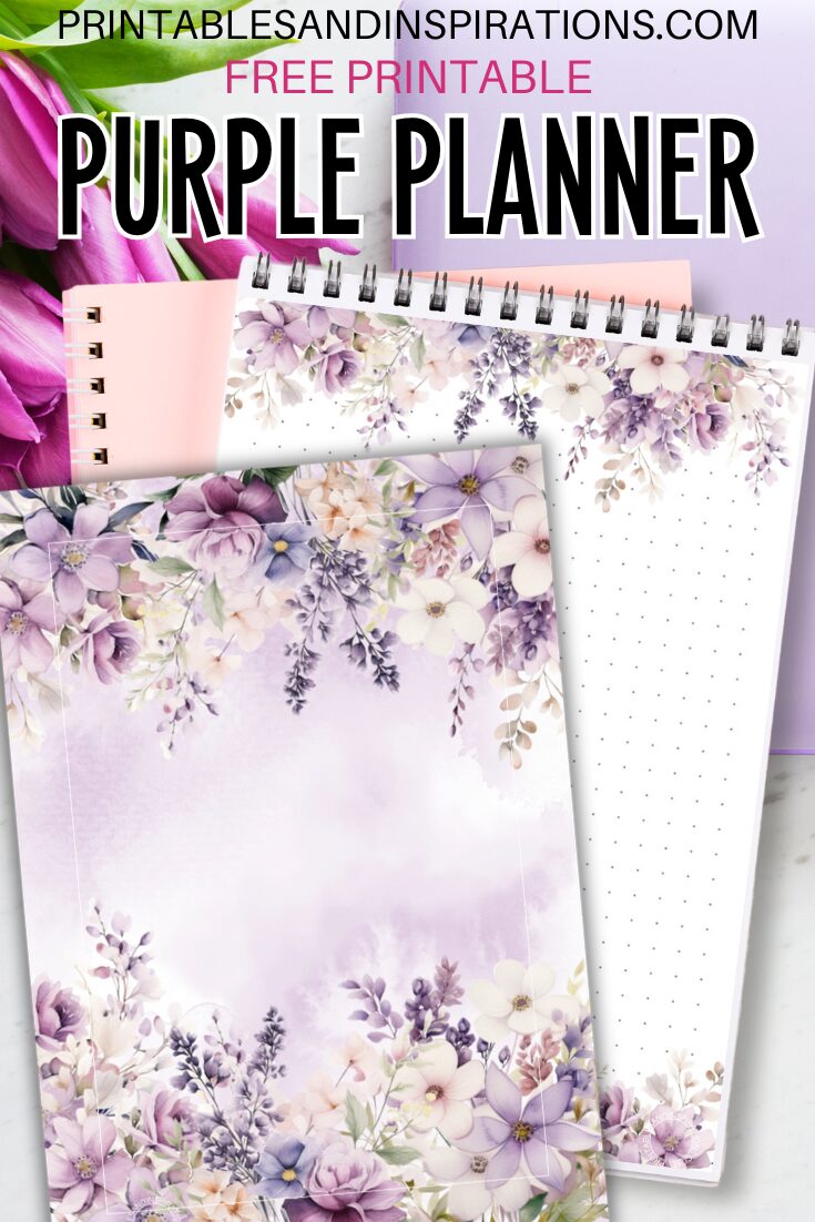 purple planner pages, free printable planners, weekly planner, purple calendar, bullet journal pages, mini planner