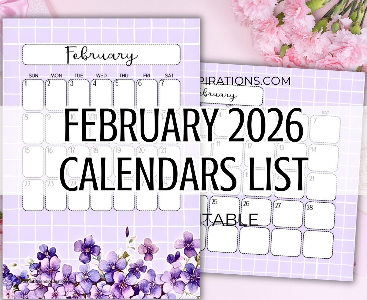 FEBRUARY 2026 calendar free printable monthly planner - You may also download the complete 2025 calendar PDF #printablesandinspirations #freeprintable