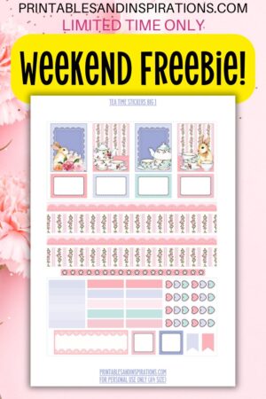 free printable pink and violet stickers for classic vertical planners like the happy planner and Erin condren planner. #freeprintable #plannerstickers #freebies