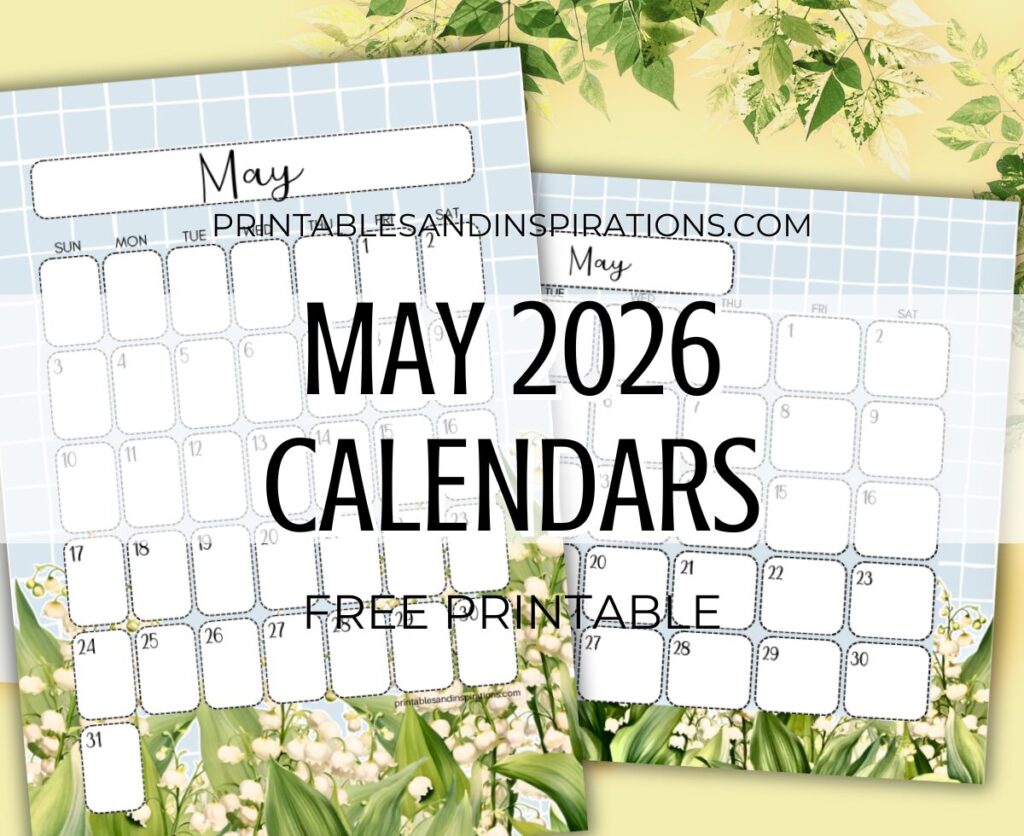 MAY 2026 calendar free printable monthly planner - You may also download the complete 2026 calendar PDF #printablesandinspirations #freeprintable