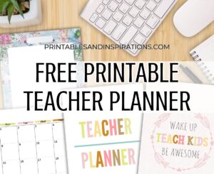 2025 2026 Teacher Planner - FREE Printable! Lesson planner with 2025-2026 calendars, teacher binder divider and cover, teacher quotes, and more teacher planner pages. Free download now! #teacherlife #freeprintable #printableplanner #printablesandinspirations #teacherquotes