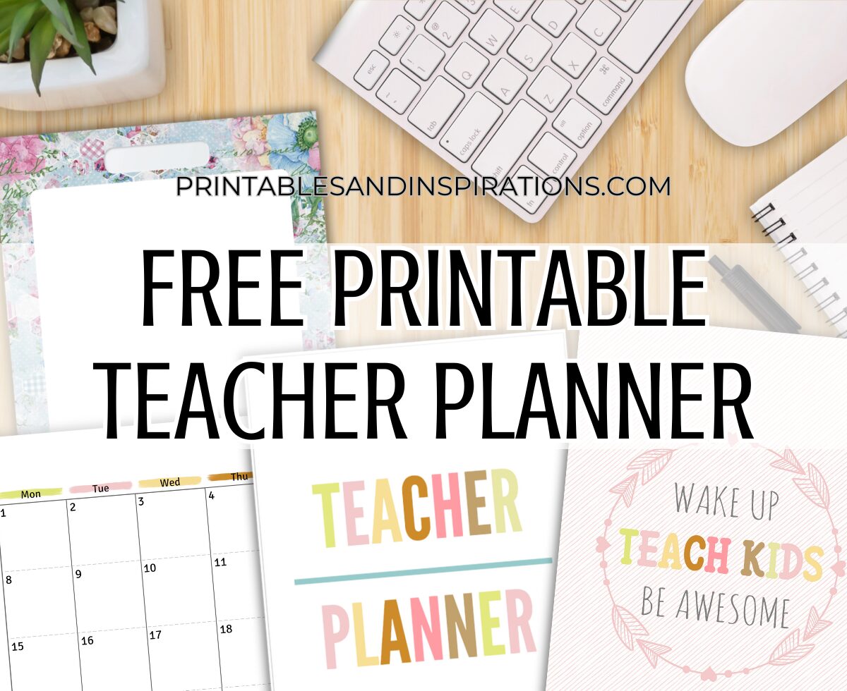 2025 2026 Teacher Planner - FREE Printable! Lesson planner with 2025-2026 calendars, teacher binder divider and cover, teacher quotes, and more teacher planner pages. Free download now! #teacherlife #freeprintable #printableplanner #printablesandinspirations #teacherquotes