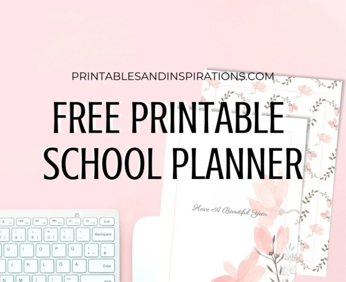 Free Printable 2025 2026 Planner For School Or Work! A4 or A5 planner with 2025 2026 monthly calendar and more school planner pages. Free download now! #freeprintable #printableplanner #printablesandinspirations #backtoschool