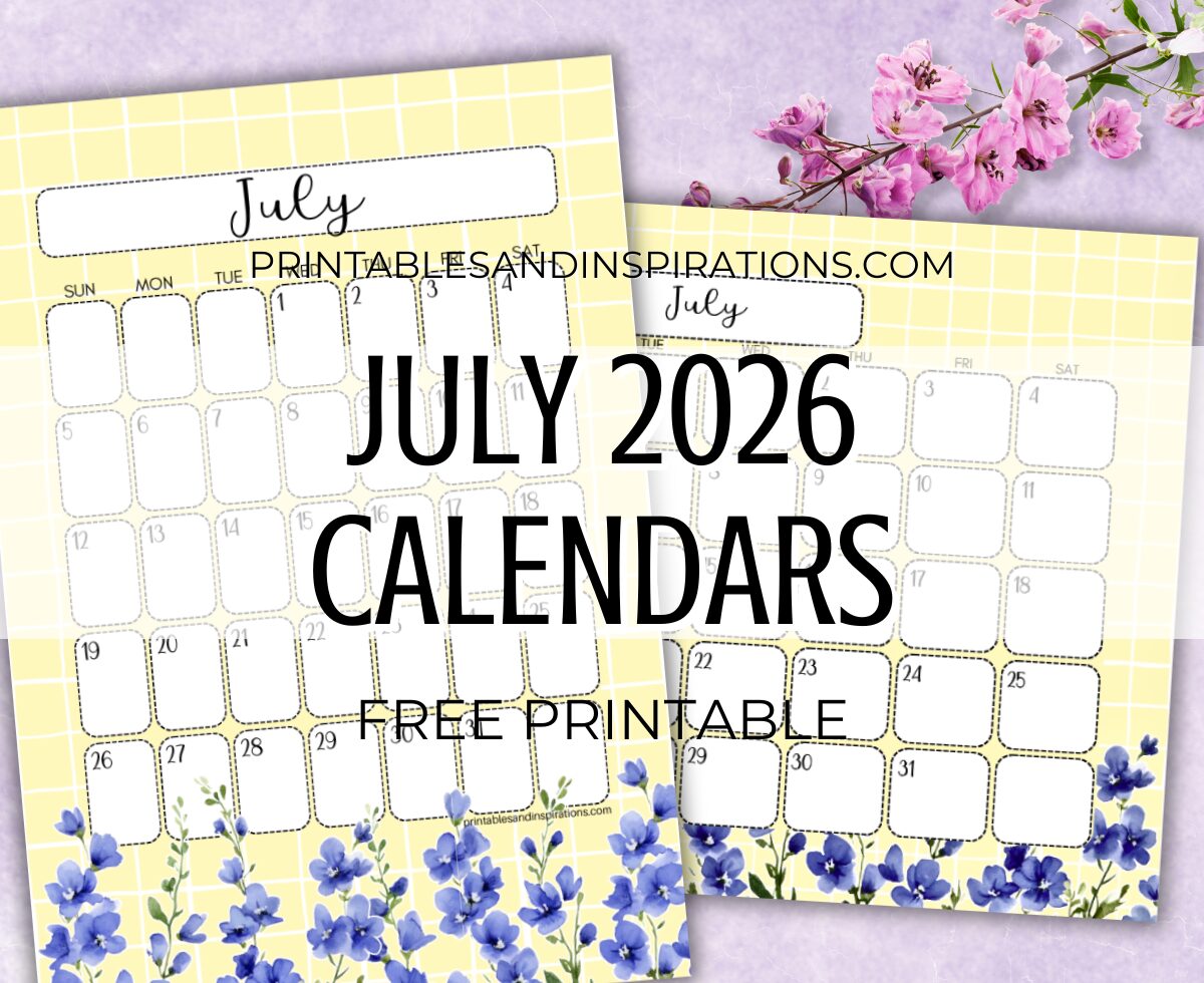 JULY 2026 CALENDAR MONTHLY PLANNER SPREAD cute mermaid theme - free printable PDF